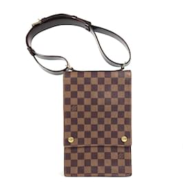 Louis Vuitton-Bolsa Portobello Damier Louis Vuitton-Marrom,Damier ebene