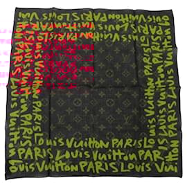 Louis Vuitton-NINE SCARF LOUIS VUITTON LIMITED EDITION GRAFFITI MONOGRAM STEPHEN SPROUSE-Brown