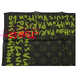 Louis Vuitton-NINE SCARF LOUIS VUITTON LIMITED EDITION GRAFFITI MONOGRAM STEPHEN SPROUSE-Brown
