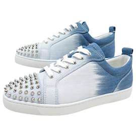 Christian Louboutin-NEUF CHAUSSURES BASKETS CHRISTIAN LOUBOUTIN LOUIS JUNIOR 3240864 42.5 DENIM-Bleu