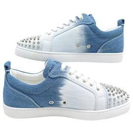 Christian Louboutin-NEUF CHAUSSURES BASKETS CHRISTIAN LOUBOUTIN LOUIS JUNIOR 3240864 42.5 DENIM-Bleu