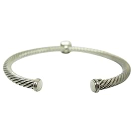David Yurman-BRACELET DAVID YURMAN PETITE CHATELAINE 16 ARGENT 925 GRENAT BANGLE STRAP-Argenté