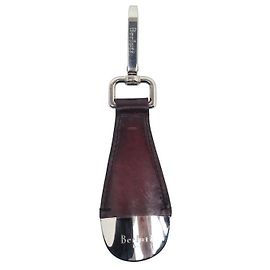 BERLUTI KEYCHAIN SHOEHORN BROWN LEATHER Brown