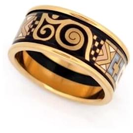 Autre Marque-NINE RING MICHAELA FREY FREYWILLE MISS T50 PRINTED GOLD ENAMEL RING-Golden
