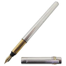 CARTIER TRINITY SILBERNE GUILLOCHE FÜLLFEDER MIT 3 GOLDRINGEN Silber