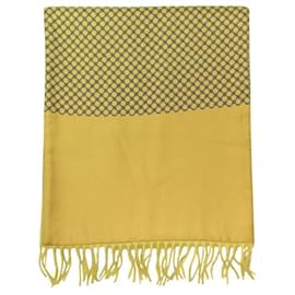Hermès-HERMES DOUBLE FACE SCARF SQUARES IN SILK CASHMERE & WOOL-Yellow