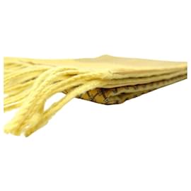 Hermès-HERMES DOUBLE FACE SCARF SQUARES IN SILK CASHMERE & WOOL-Yellow