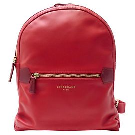 NEW LONGCHAMP 2.0 BACKPACK 1118888366 IN RED LEATHER Red