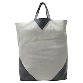 Céline-CELINE VERTICAL CABAS HANDBAG 164403QBC IN BLACK AND GREY LEATHER TOTE BAG-Other