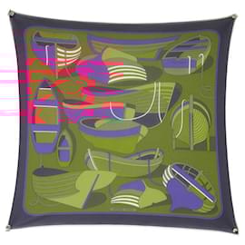 Hermès-NINE HERMES THALASSA SQUARE 90 IN MULTICOLORED SILK JERSEY SCARF-Multiple colors