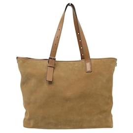Tod's-NEW TOD'S BROWN SUEDE TOTE HAND BAG SHOULDER BAG 45CM-Brown