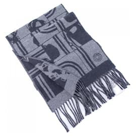 Hermès-Hermes Gray Cashmere Stole-Brown