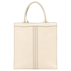 Valextra-Valextra Punch Beige Leather Shoulder Tote Bag for Men-Beige
