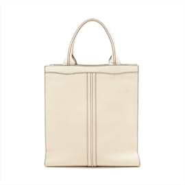 Valextra-Valextra Punch Beige Leather Shoulder Tote Bag for Men-Beige