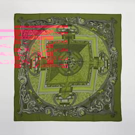 Hermès-Hermes Carre Geant 140 ANIMAUX SOLAIRES Cashmere Silk Scarf-Orange