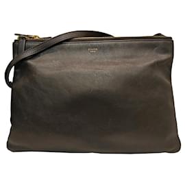 Céline-Celine Trio Large Shoulder Bag-Black