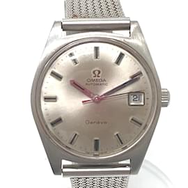 Omega-OMEGA Geneva Date Automatic Watch-Silvery