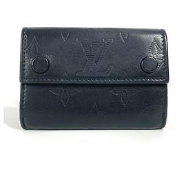 Louis Vuitton Monogram Shadow Discovery Compact Wallet Black