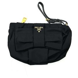 Bolso con correa de cinta logo Prada 1N1422 Negro