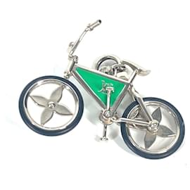 Louis Vuitton-Louis Vuitton Monogram Flower Bijoux Sac Bike Bag Charm Keychain-Silvery,Green,Monogram