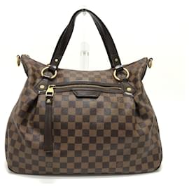 Louis Vuitton-Bolsa Evora MM da linha Damier Louis Vuitton-Marrom,Outro,Damier ebene