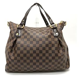 Louis Vuitton-Bolsa Evora MM da linha Damier Louis Vuitton-Marrom,Outro,Damier ebene