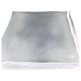 Louis Vuitton-Louis Vuitton Navy Wool Silk Shawl-Navy blue