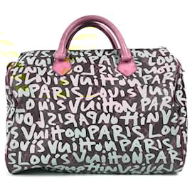 Louis Vuitton-Bolsa Speedy 30 Monogram Graffiti Louis Vuitton-Marrom,Verde,Verde claro