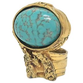 Anello vintage turchese Yves Saint Laurent D'oro