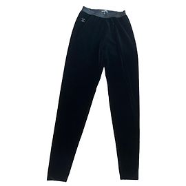 Leggings Chanel in velluto nero Nero