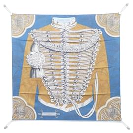 Hermès-Hermes Carre Double Face 904041S Scarf-Blue