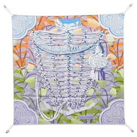 Hermès-Hermes Carre Double Face 904041S Scarf-Blue