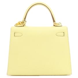 Hermès-Sac à main Hermes Kelly 25 cm-Jaune
