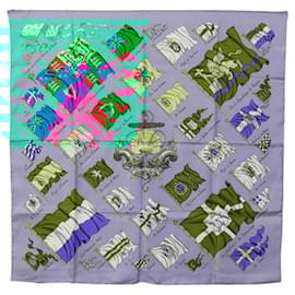 Hermès-HERMES Carre 90 Scarf ""PAVOIS"" Silk Green Auth KD224-Green