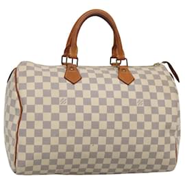 Louis Vuitton-LOUIS VUITTON Bolsa de Mão Speedy 35 Damier Azur N41535 LV Auth BD1833-Outro