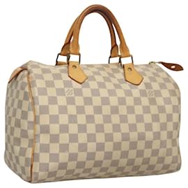 Louis Vuitton-LOUIS VUITTON Bolsa de Mão Speedy 30 Damier Azur N41533 LV Auth EC904-Outro