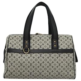 Louis Vuitton-LOUIS VUITTON Monogram Mini Josephine GM Bolsa de Mão Azul M92211 LV Auth EC1006-Azul