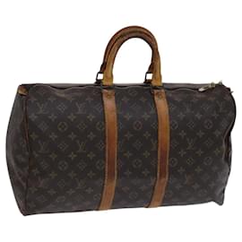 Louis Vuitton-LOUIS VUITTON Monogram Keepall 45 Bolsa Boston M41428 LV Auth ki5494-Monograma