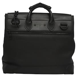 Louis Vuitton-LOUIS VUITTON Taiga Steamer PM Bolsa de Mão Preta M30339 LV Auth EC951A-Preto