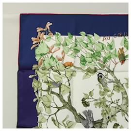 Hermès-HERMES Carre 90 Scarf Silk Navy Auth 106745-Navy blue