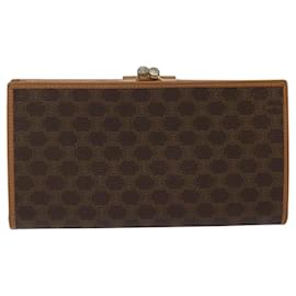 Céline-CELINE Macadam Canvas Long Wallet PVC Leather Brown Auth MY475-Brown