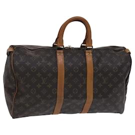 Louis Vuitton-LOUIS VUITTON Monogram Keepall 45 Bolsa Boston M41428 LV Auth BD787-Monograma
