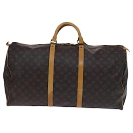 Louis Vuitton-LOUIS VUITTON Monogram Keepall 60 Bolsa Boston M41422 LV Auth BD700-Monograma
