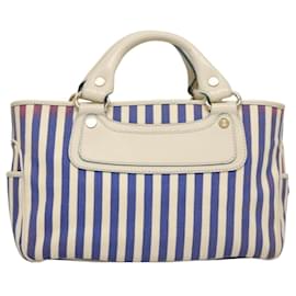 Céline-CELINE Boogie bag Hand Bag Canvas Blue Auth bs23673-Blue