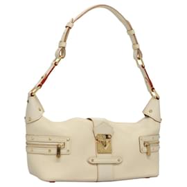 Louis Vuitton-LOUIS VUITTON Bolsa de Ombro Suhari Ampheteu Couro Branco M91858 LV Auth bs23678-Branco