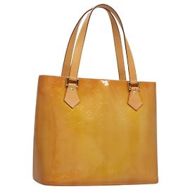 LOUIS VUITTON Monogram Vernis Bolsa de Mano Houston Amarillo M91121 LV Auth BA914 Amarillo