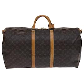 Louis Vuitton-LOUIS VUITTON Monogram Keepall Bandouliere 60 Bolsa Boston M41412 LV Auth EC671-Monograma