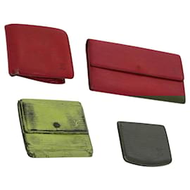 Louis Vuitton-LOUIS VUITTON Carteira Epi 4Set Verde Vermelho Amarelo LV Auth BA640-Vermelho,Verde,Amarelo