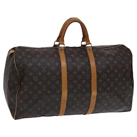 Louis Vuitton-LOUIS VUITTON Monogram Keepall 55 Bolsa Boston M41424 LV Auth MY084-Monograma