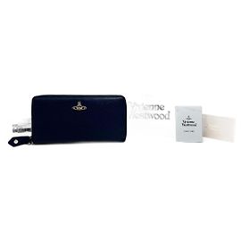 Vintage Vivienne Westwood Leather Wallet Blue Navy blue